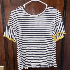 White and Navy Stripes Tee